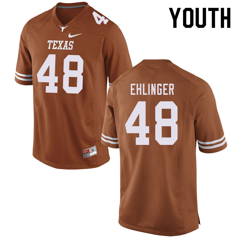 Youth #48 Jake Ehlinger Texas Longhorns College Football Jerseys Sale-Orange